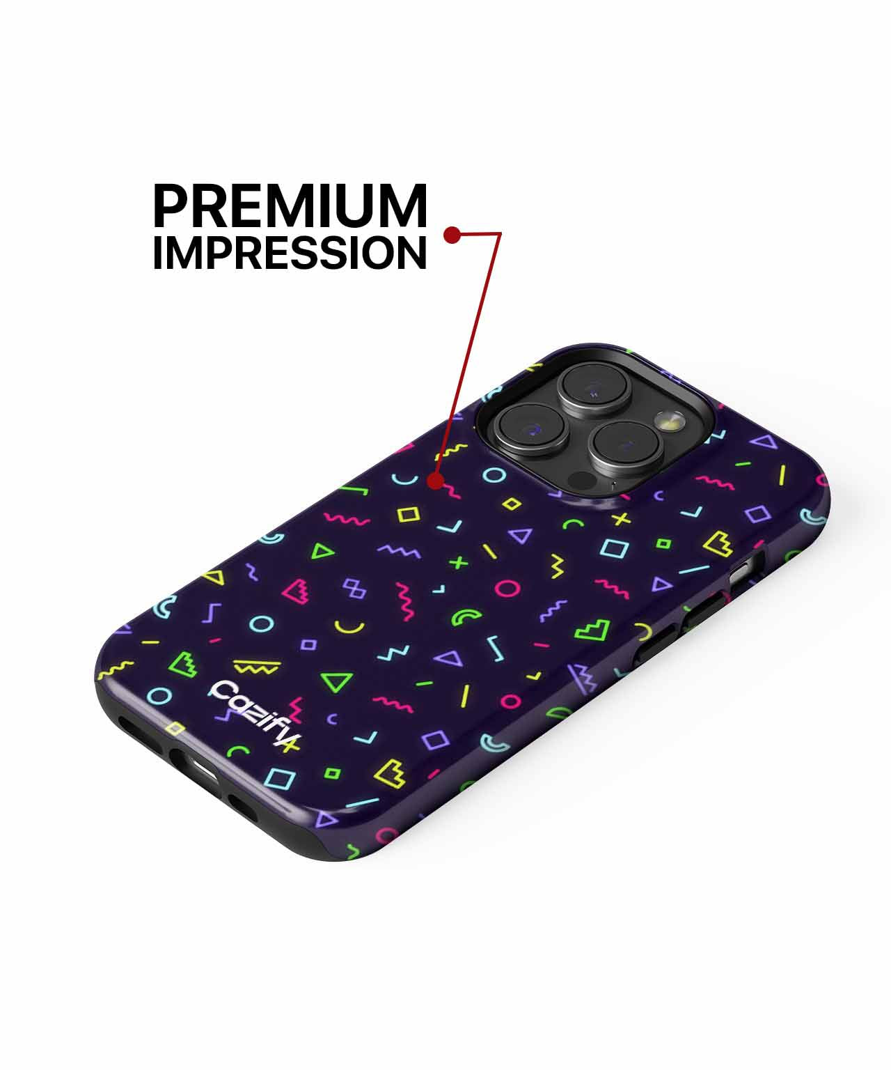 Neon Shapes Dancing in the Dark iPhone case Case Cazify - Delivery Canada