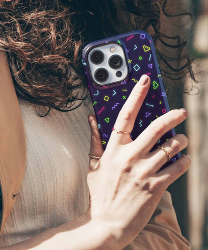 Neon Shapes Dancing in the Dark iPhone case Case Cazify - Delivery Canada