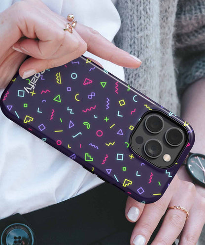 Neon Shapes Dancing in the Dark iPhone case Case Cazify - Delivery Canada