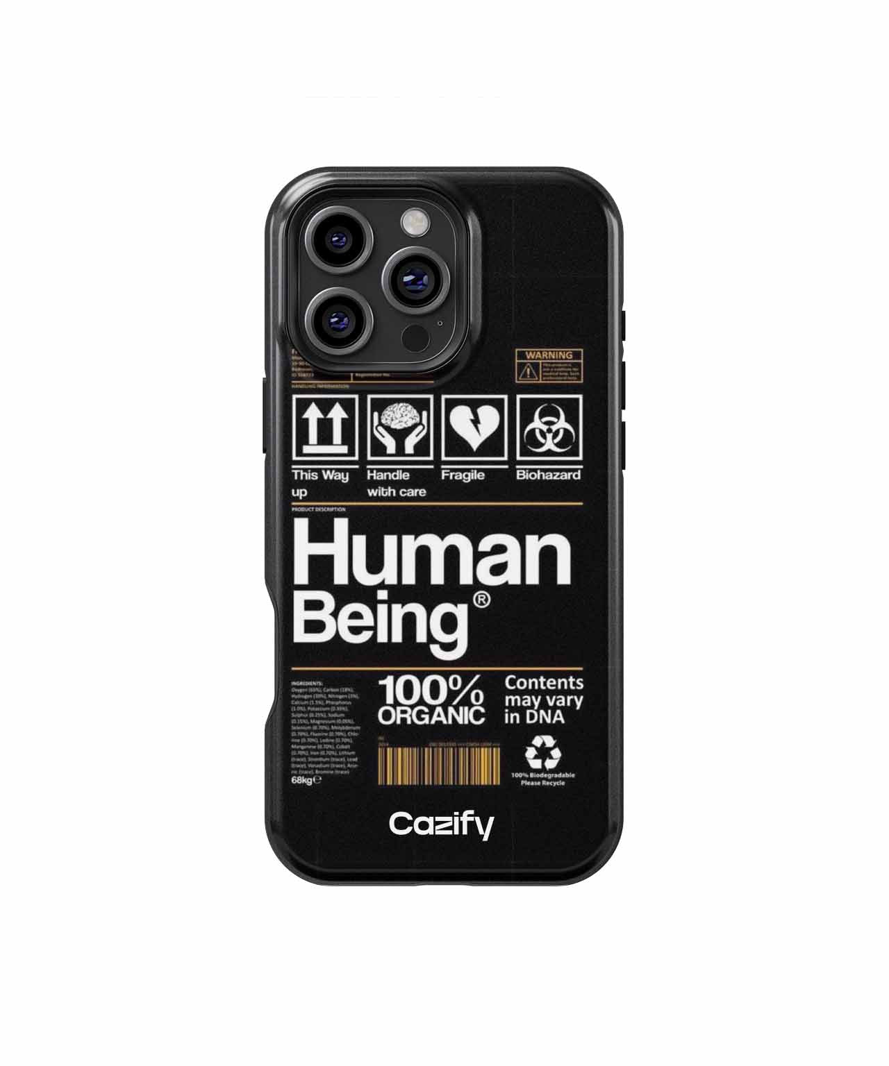 Organic Human Being Caution Labels iPhone case Case Cazify - Delivery Canada