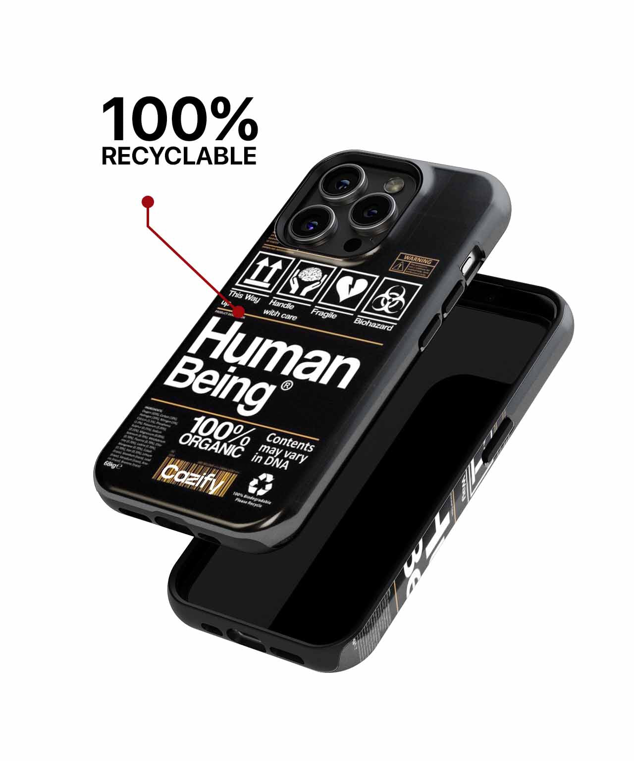 Organic Human Being Caution Labels iPhone case Case Cazify - Delivery Canada