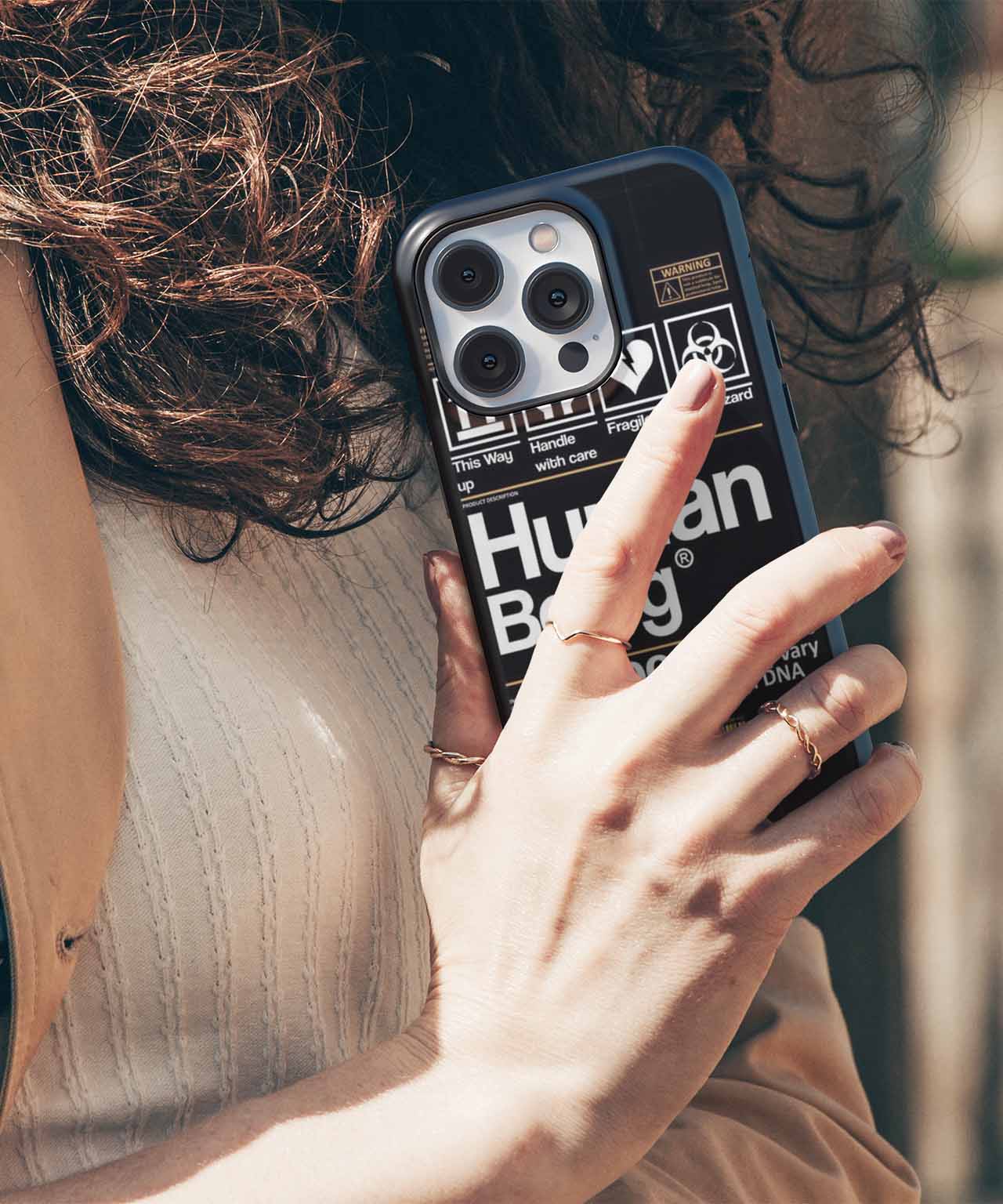 Organic Human Being Caution Labels iPhone case Case Cazify - Delivery Canada
