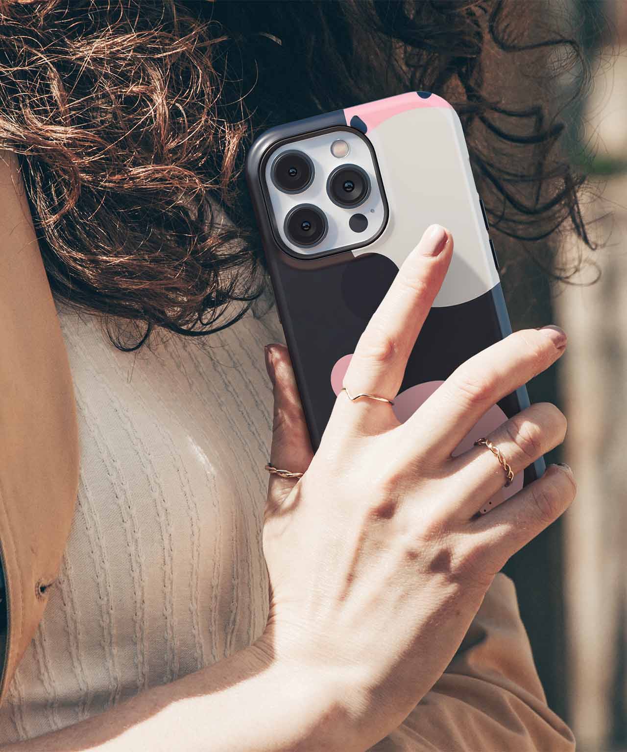 Playful Geometric Colorful Shapes iPhone case Case Cazify - Delivery Canada