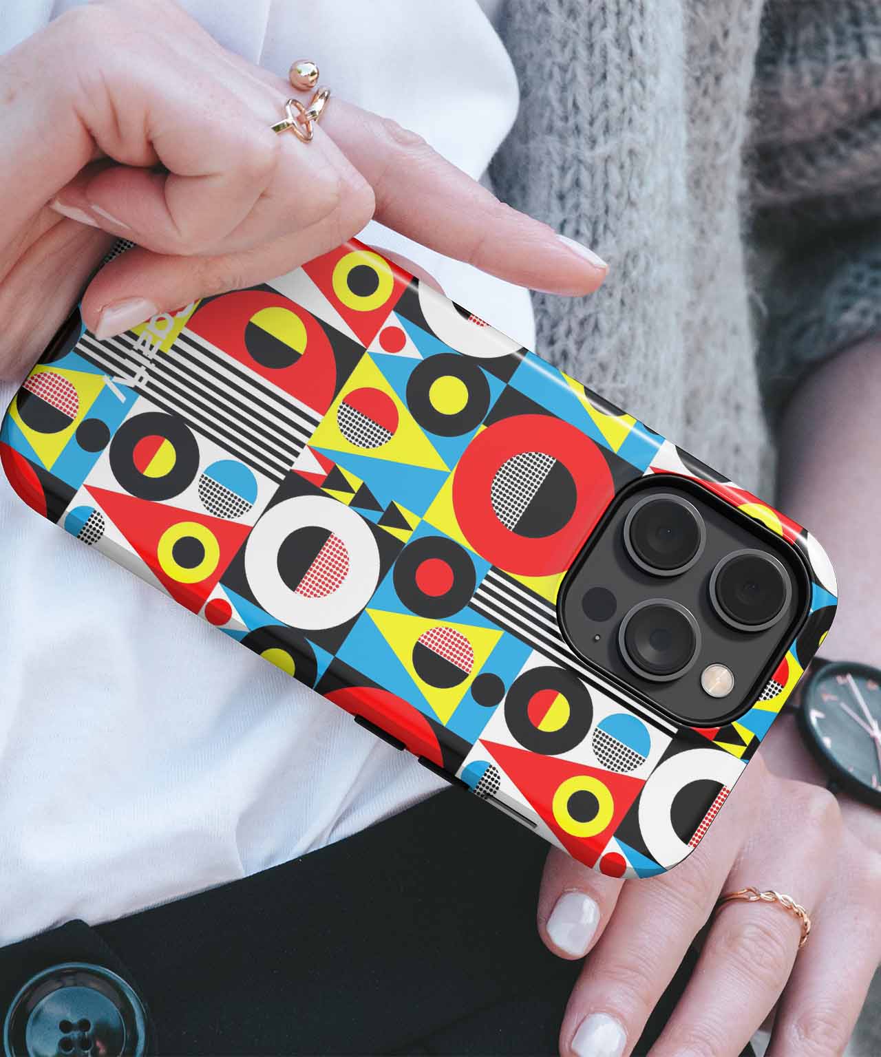 Playful Geometry Dance Party iPhone case Case Cazify - Delivery Canada