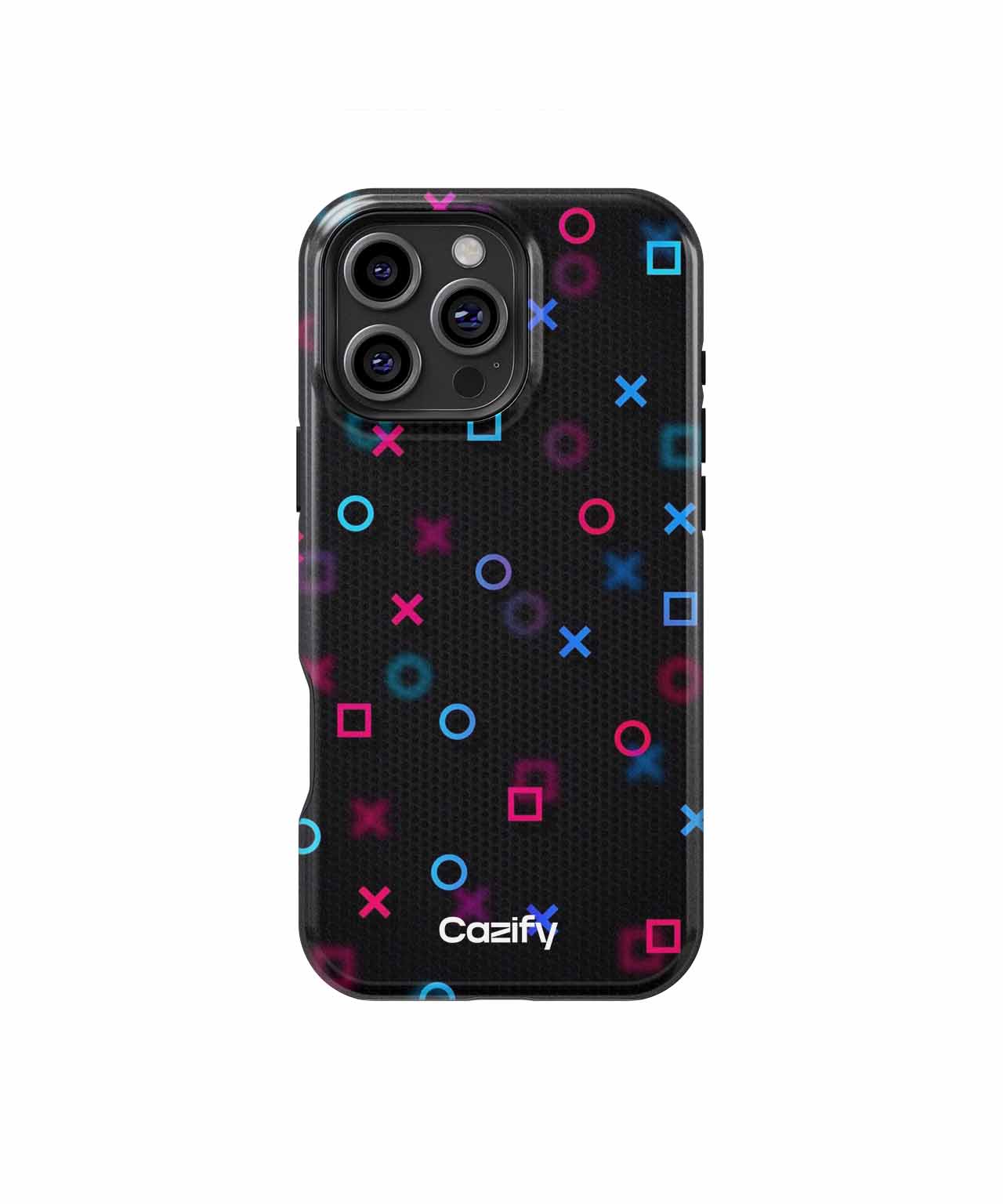 Playful Neon Shapes Dance Across Screen iPhone case Case Cazify - Delivery Canada