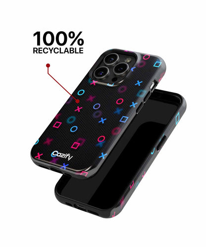 Playful Neon Shapes Dance Across Screen iPhone case Case Cazify - Delivery Canada