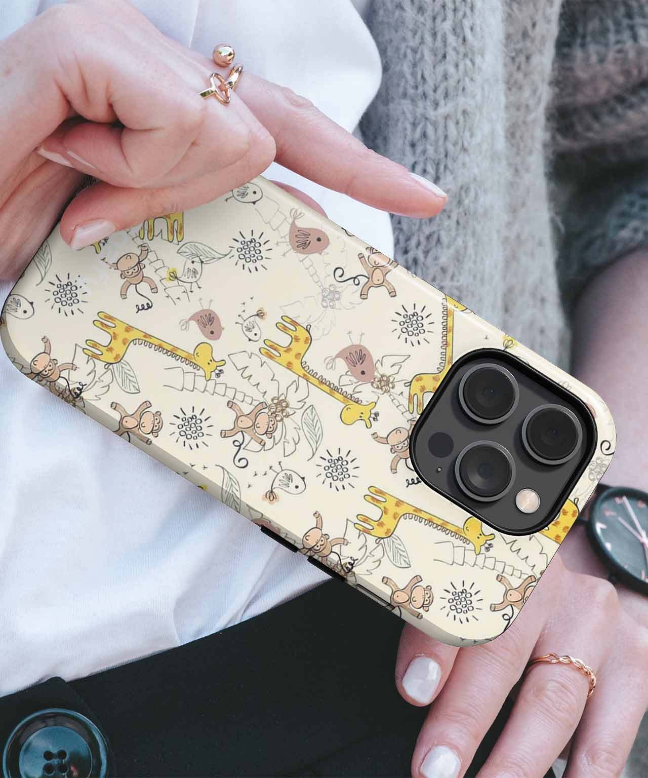 Playtime Safari Jungle fun with Quirky Animals iPhone case Case Cazify - Delivery Canada