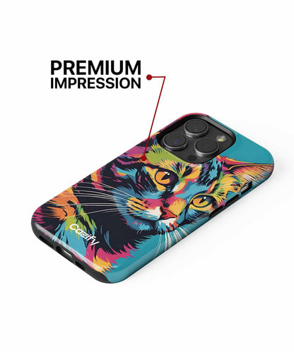 Purrfectly Colorful Cat Portrait iPhone case Case Cazify - Delivery Canada