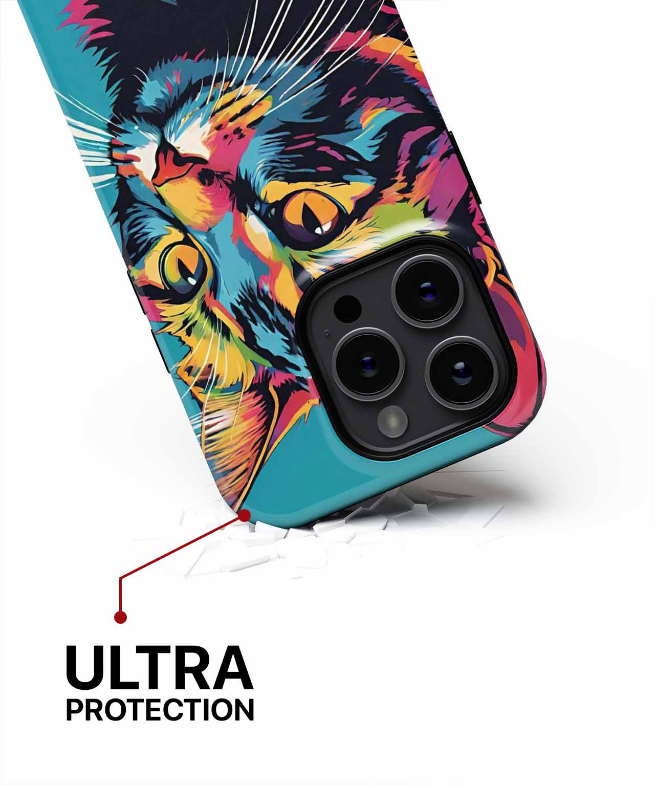 Purrfectly Colorful Cat Portrait iPhone case Case Cazify - Delivery Canada