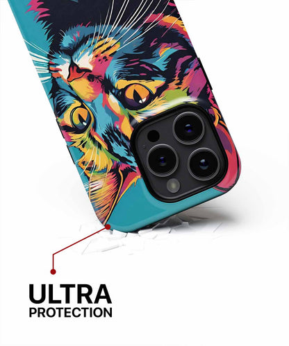 Purrfectly Colorful Cat Portrait iPhone case Case Cazify - Delivery Canada