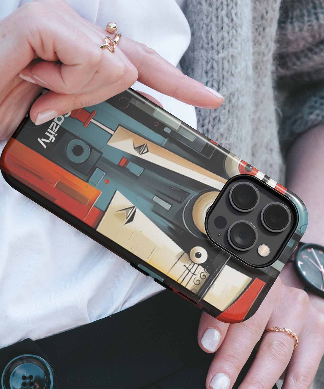 Quirky Abstract Couple Staring Contest iPhone case Case Cazify - Delivery Canada