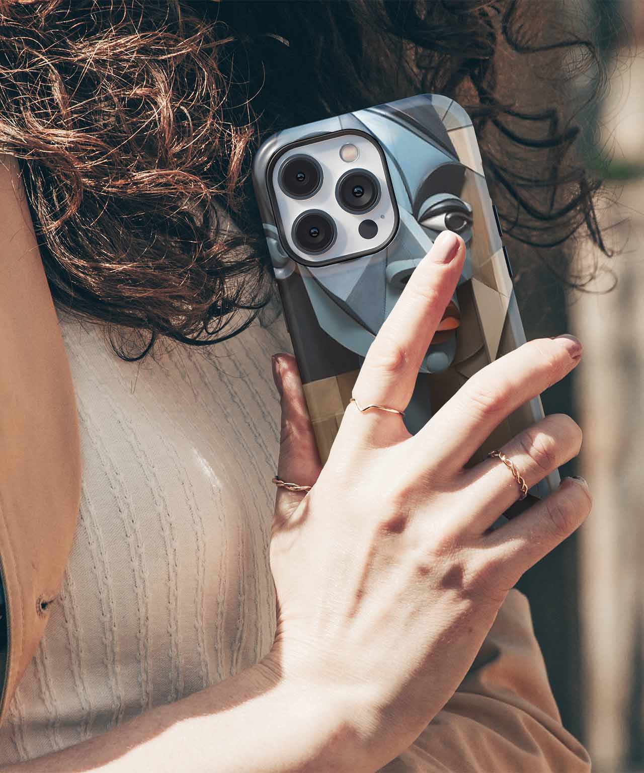 Quirky Abstract Face in Modern Art iPhone case Case Cazify - Delivery Canada