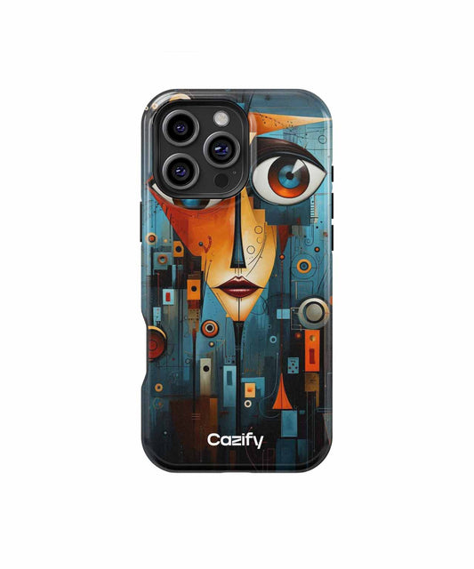Quirky Abstract Face in Vibrant Colors iPhone case Case Cazify - Delivery Canada