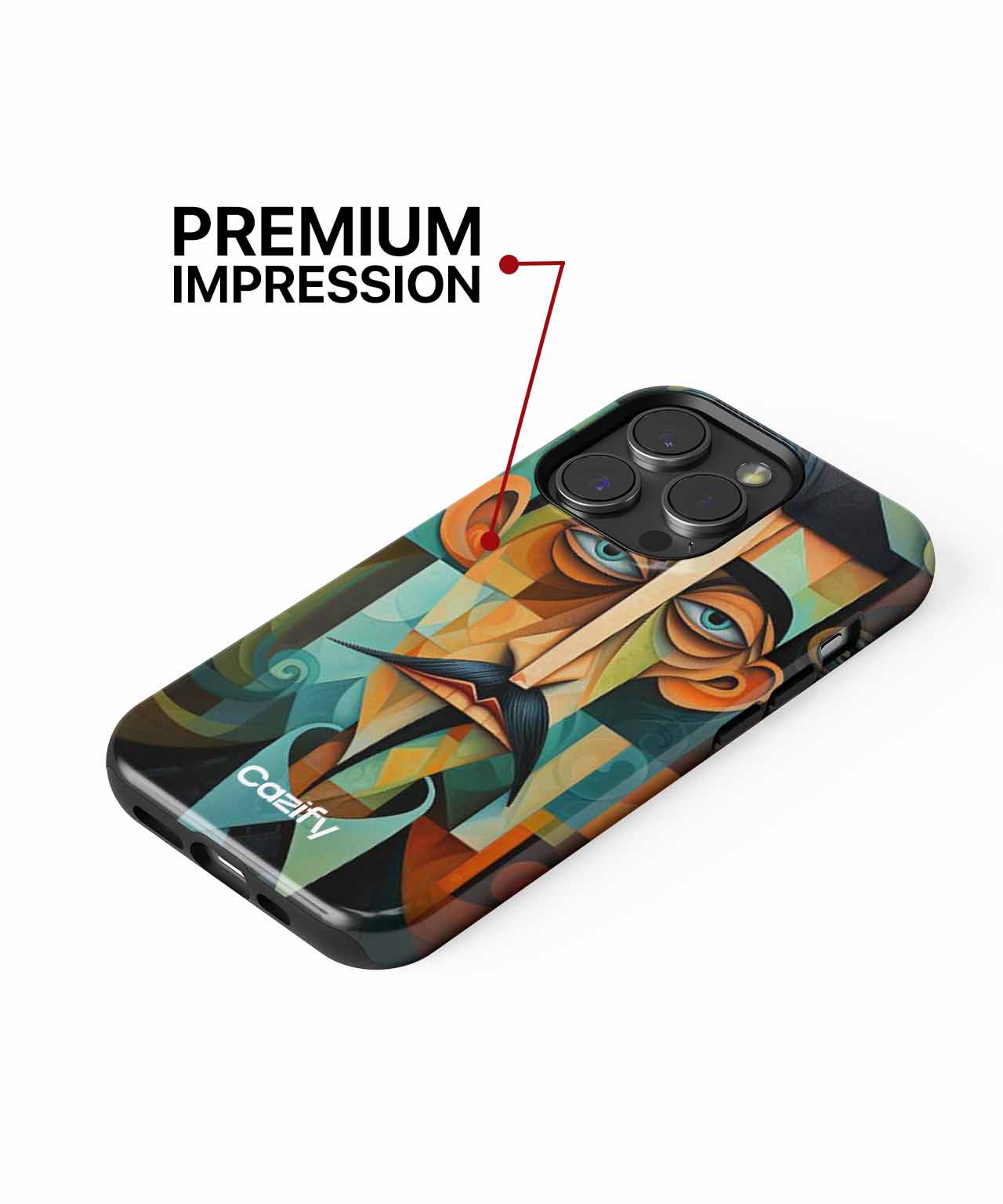 Quirky abstract portrait of an enigmatic genius iPhone case Case Cazify - Delivery Canada