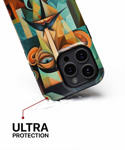 Quirky abstract portrait of an enigmatic genius iPhone case Case Cazify - Delivery Canada