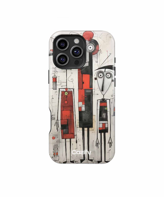 Quirky Colorful Characters in Abstract Style iPhone case Case Cazify - Delivery Canada