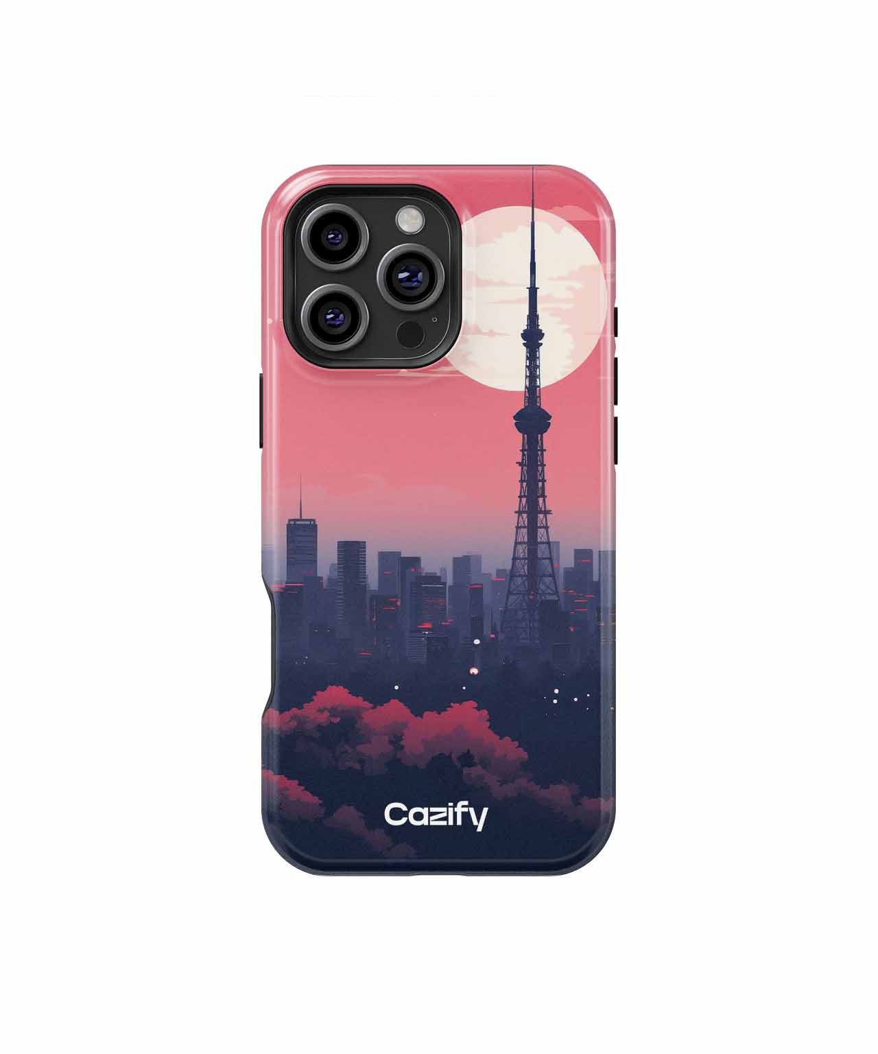 Radiant City Skyline Under a Giant Moon iPhone case Case Cazify - Delivery Canada
