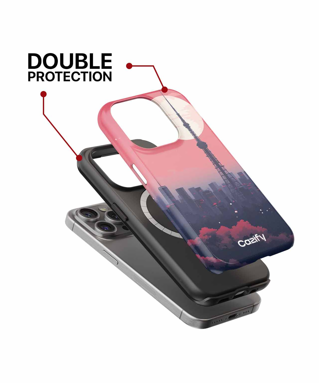 Radiant City Skyline Under a Giant Moon iPhone case Case Cazify - Delivery Canada