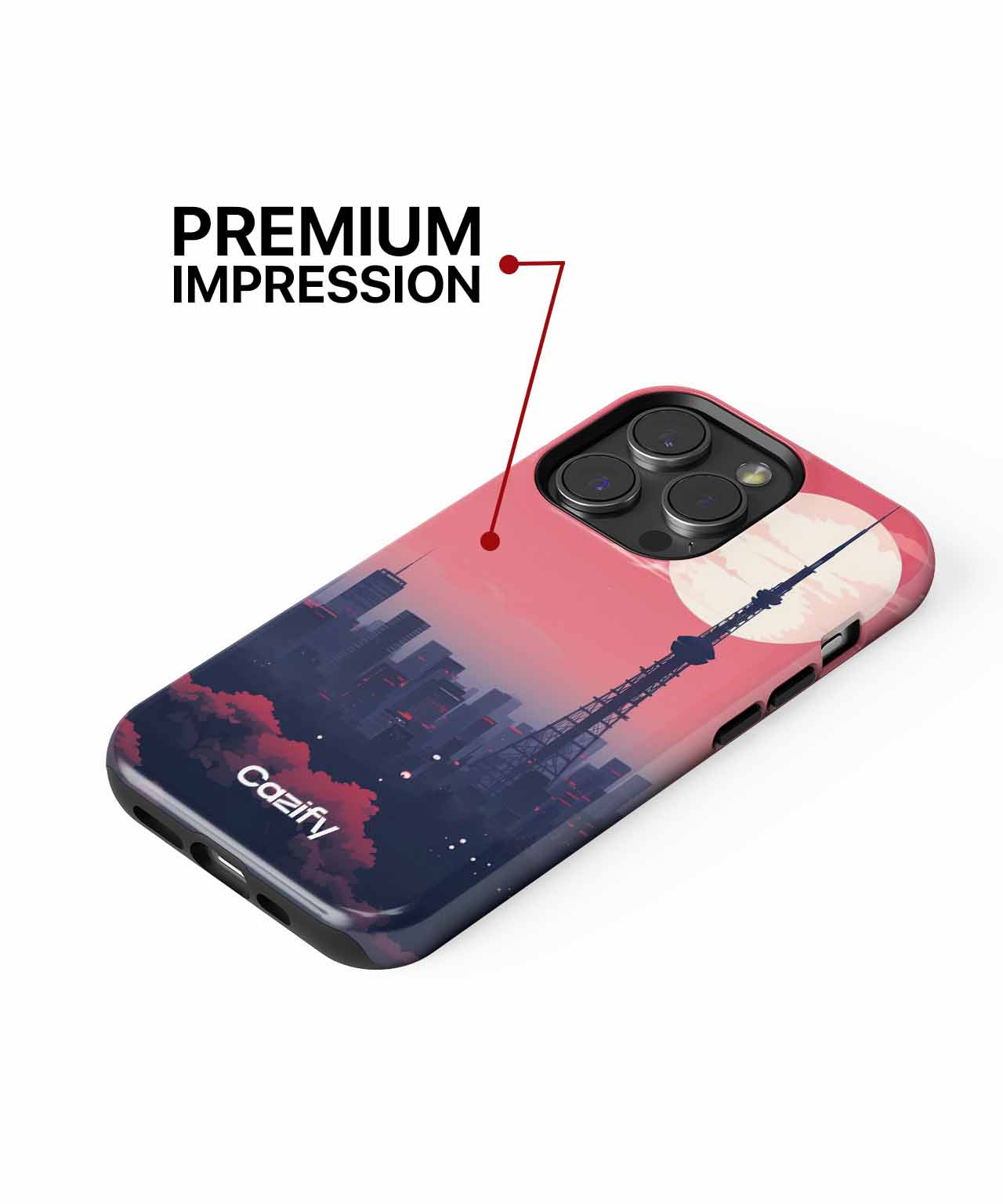 Radiant City Skyline Under a Giant Moon iPhone case Case Cazify - Delivery Canada