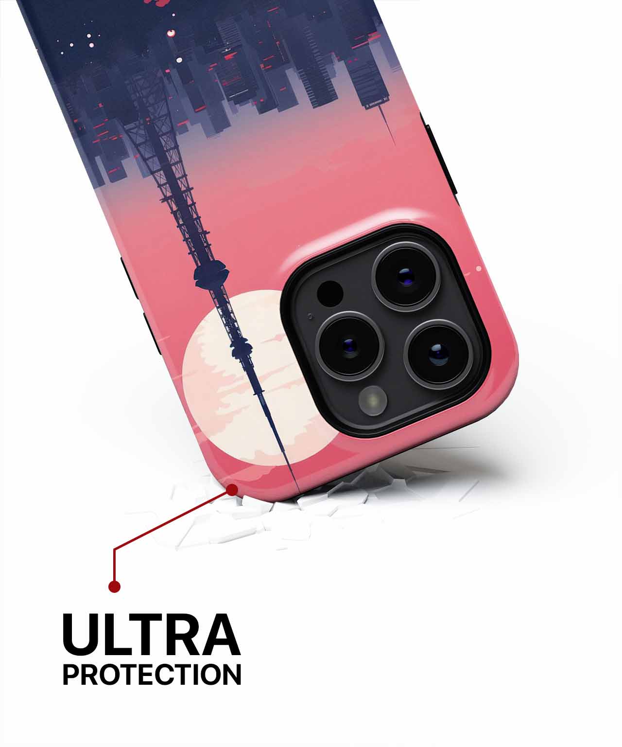 Radiant City Skyline Under a Giant Moon iPhone case Case Cazify - Delivery Canada