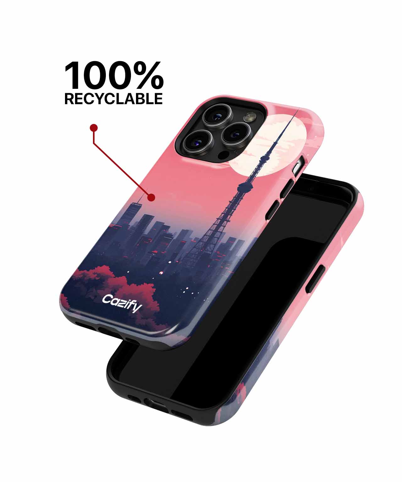 Radiant City Skyline Under a Giant Moon iPhone case Case Cazify - Delivery Canada