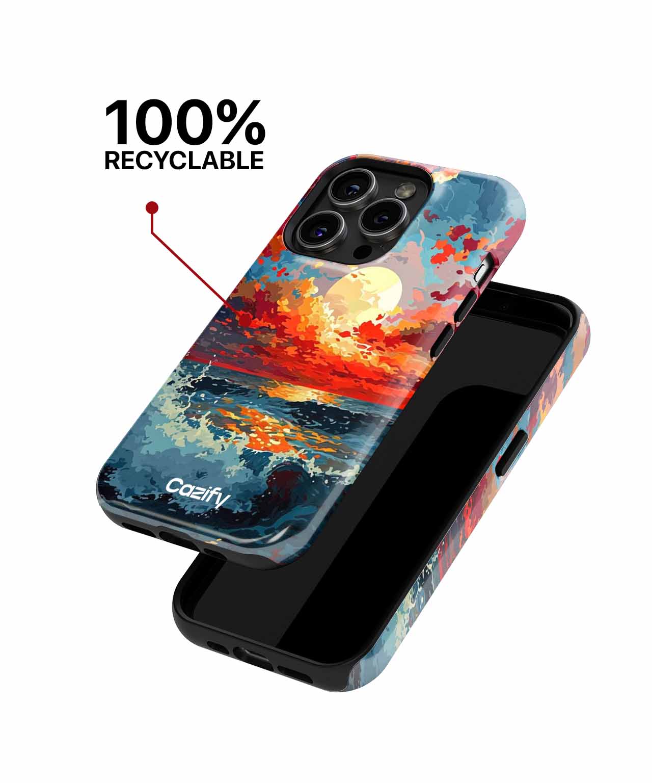 Radiant Sunset Over Roaring Waves iPhone case Case Cazify - Delivery Canada