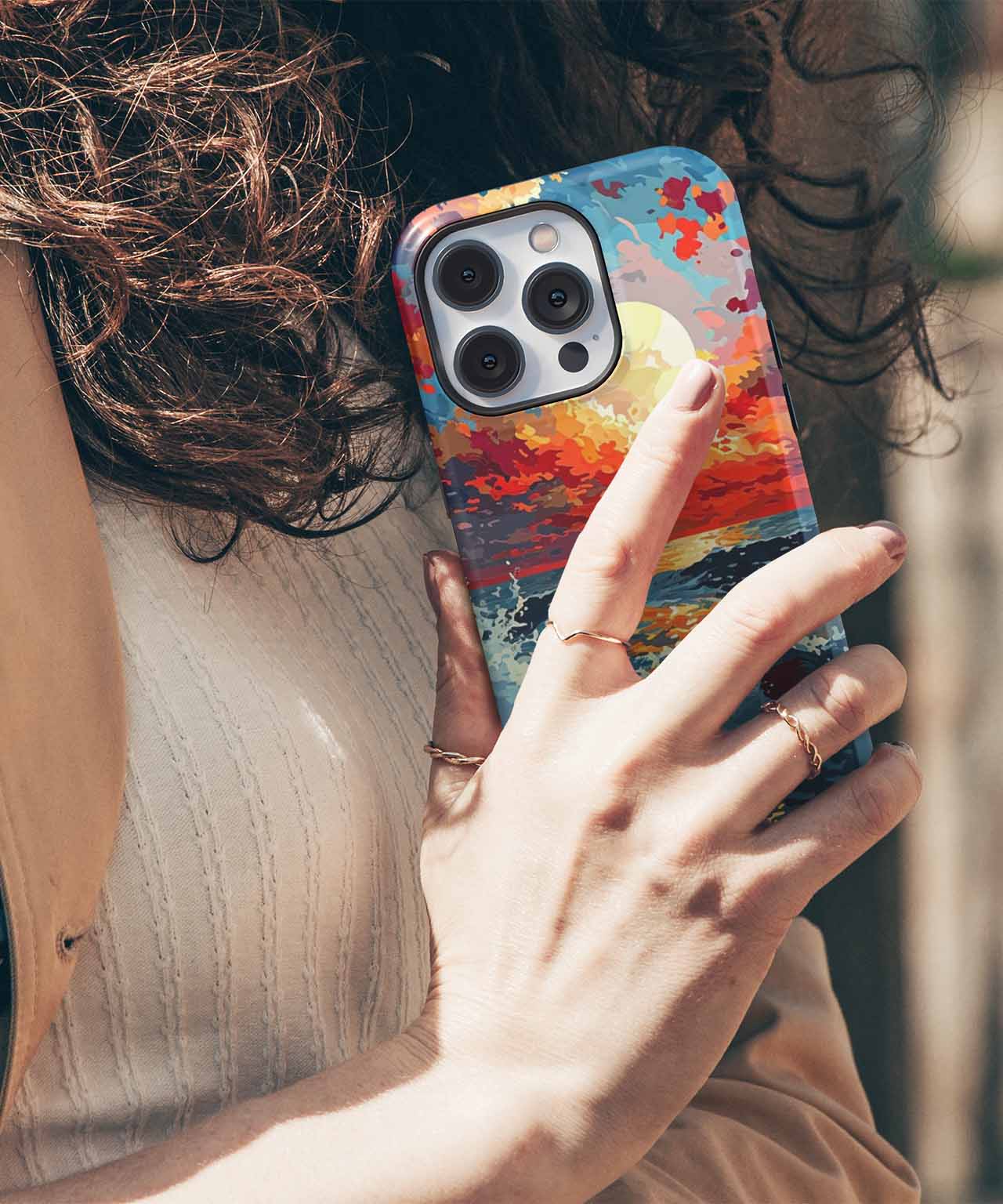 Radiant Sunset Over Roaring Waves iPhone case Case Cazify - Delivery Canada