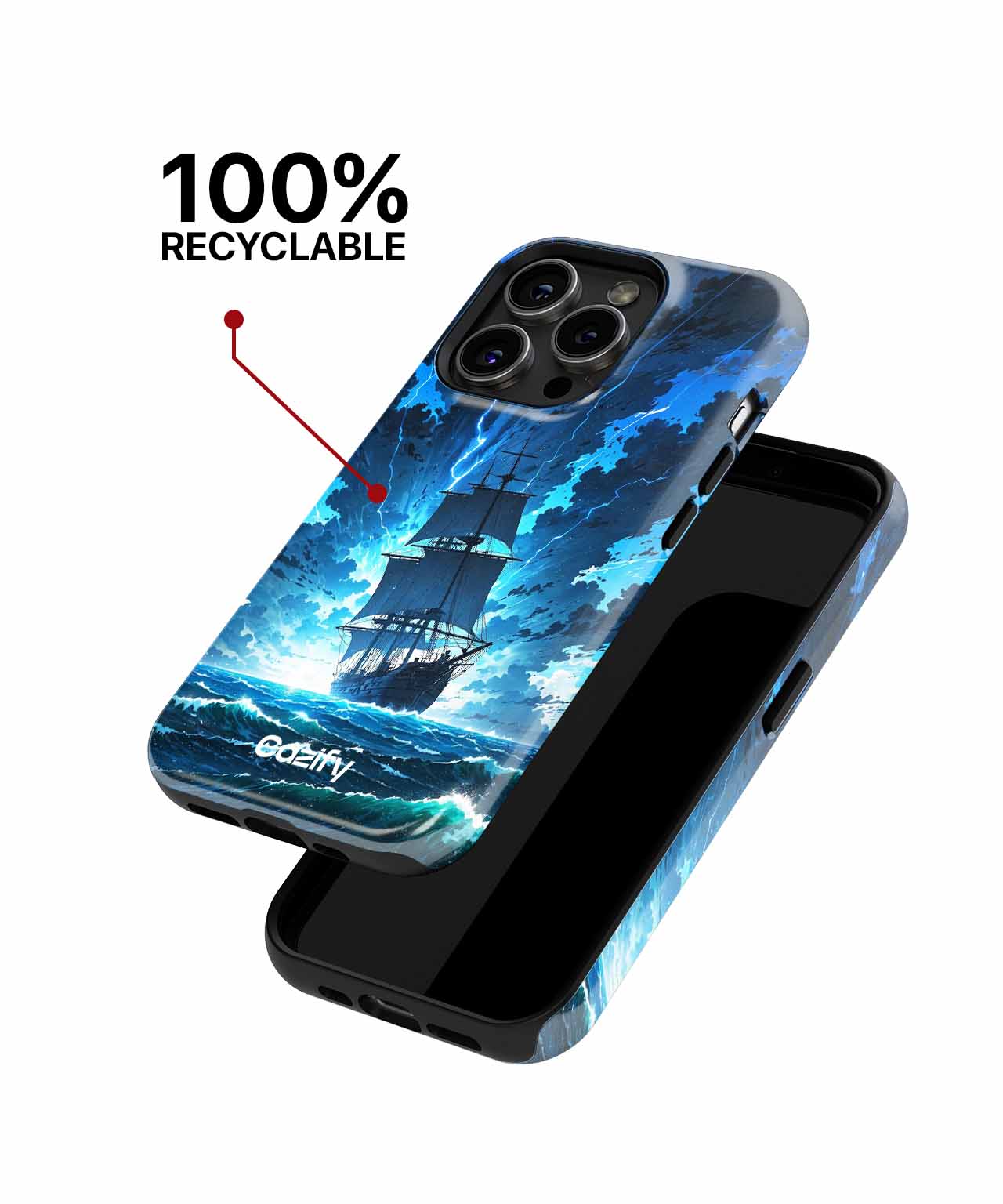 Raging Ocean Adventure with Lightning iPhone case Case Cazify - Delivery Canada