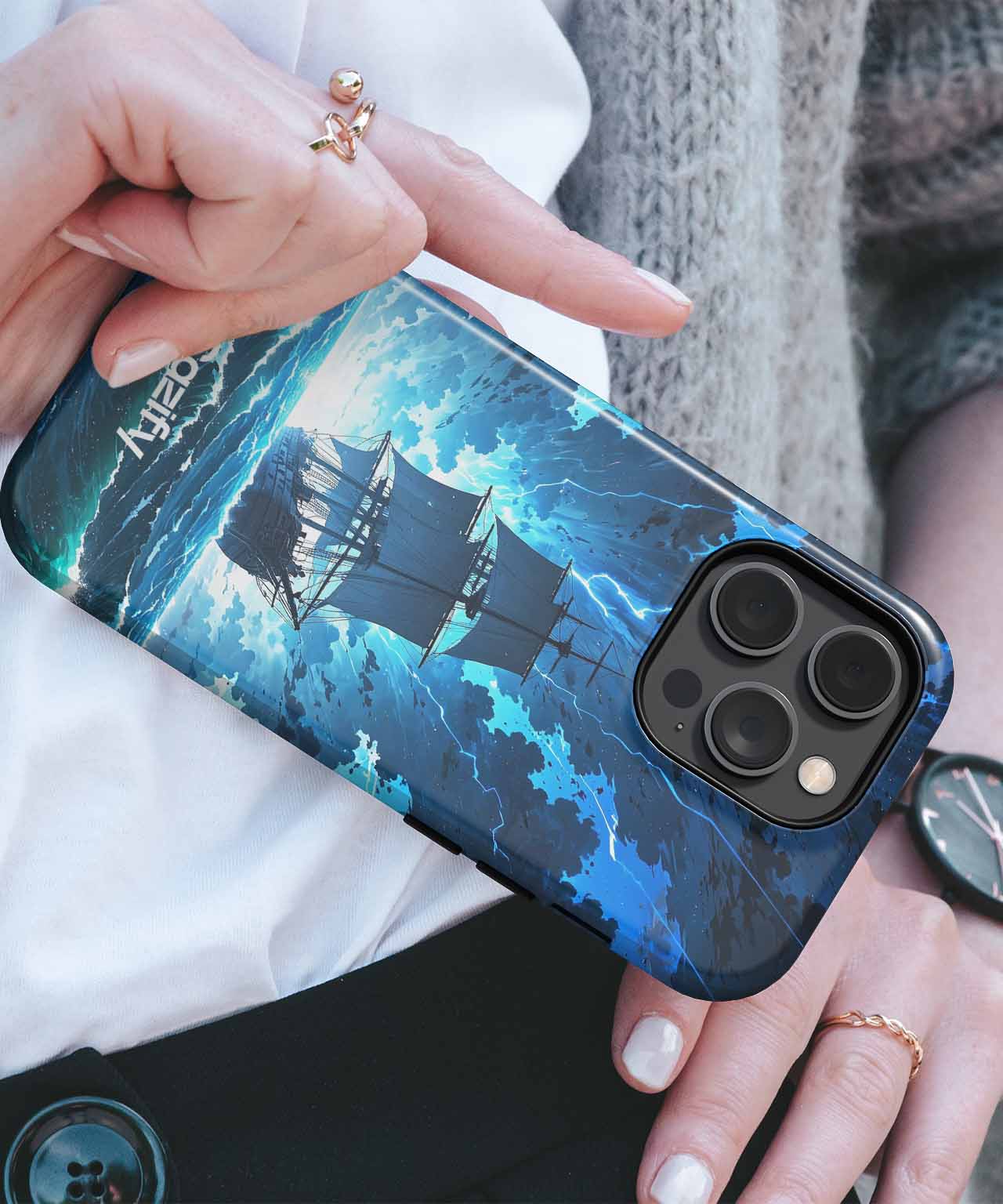 Raging Ocean Adventure with Lightning iPhone case Case Cazify - Delivery Canada