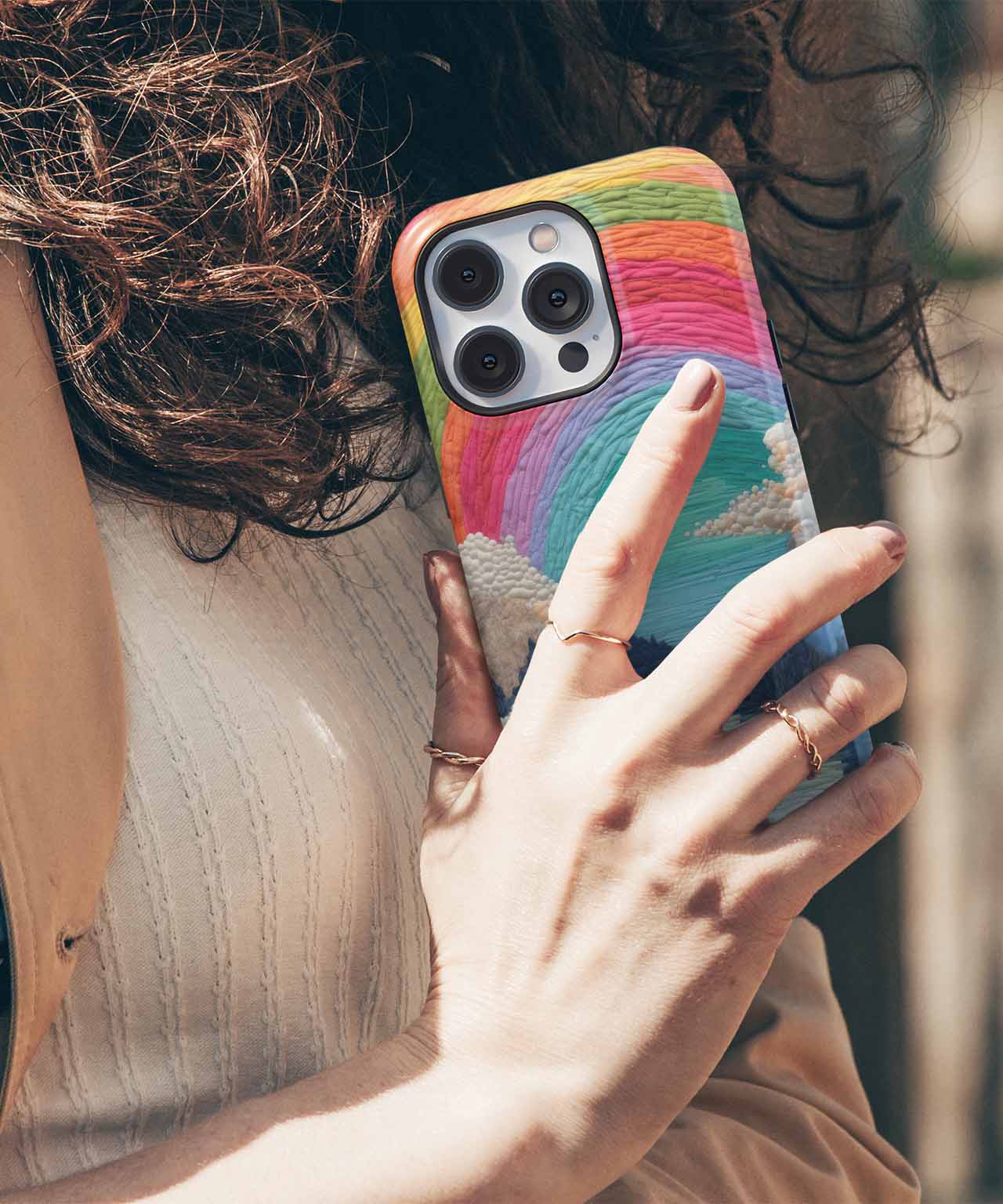 Rainbow Whimsical Landscape of Dreams iPhone case Case Cazify - Delivery Canada