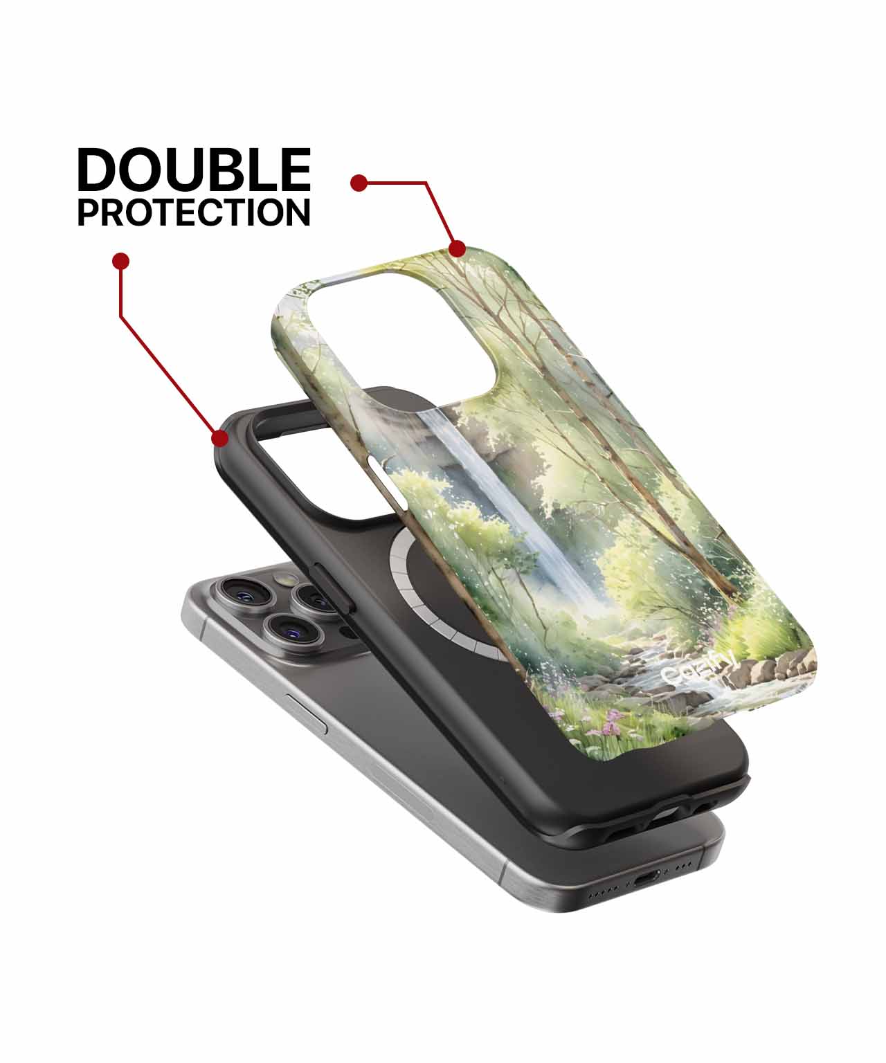 Refreshing Nature Escape with Waterfall iPhone case Case Cazify - Delivery Canada