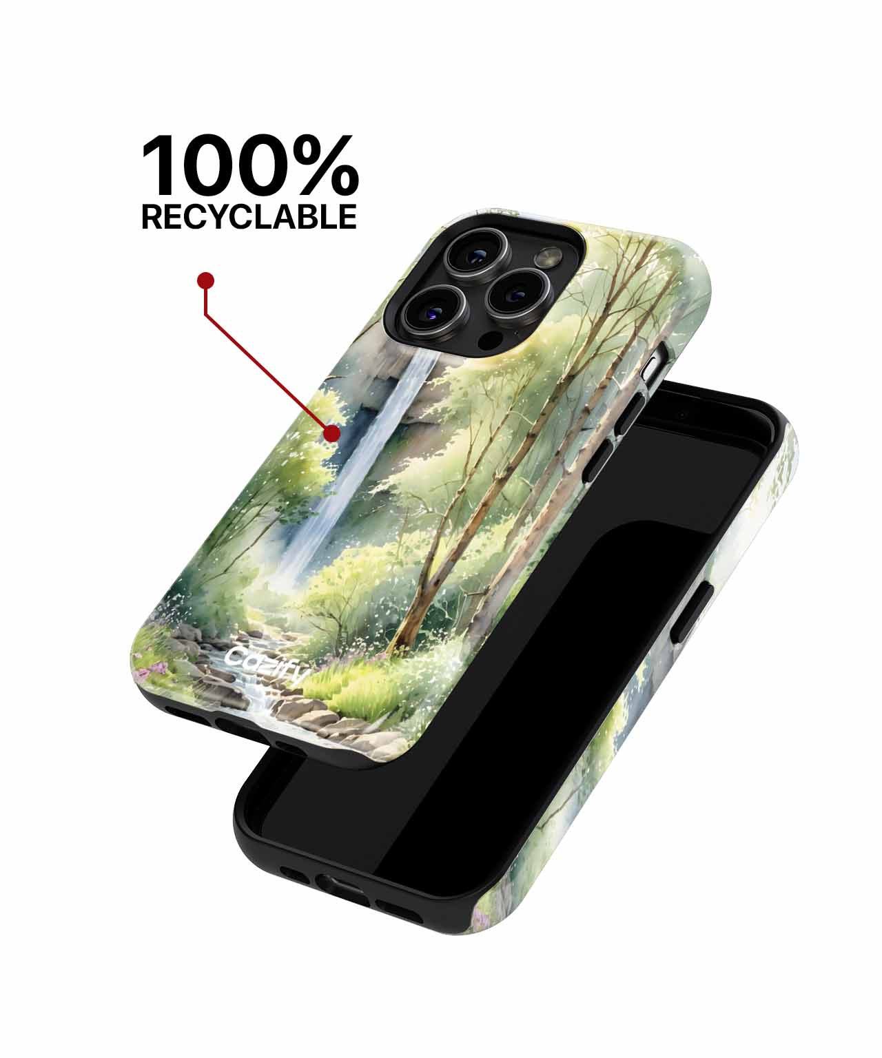 Refreshing Nature Escape with Waterfall iPhone case Case Cazify - Delivery Canada