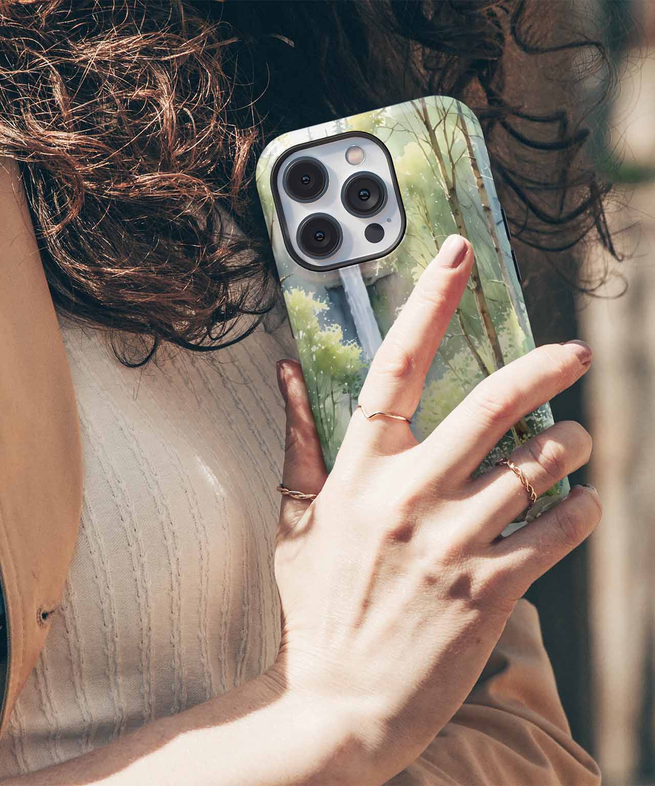 Refreshing Nature Escape with Waterfall iPhone case Case Cazify - Delivery Canada
