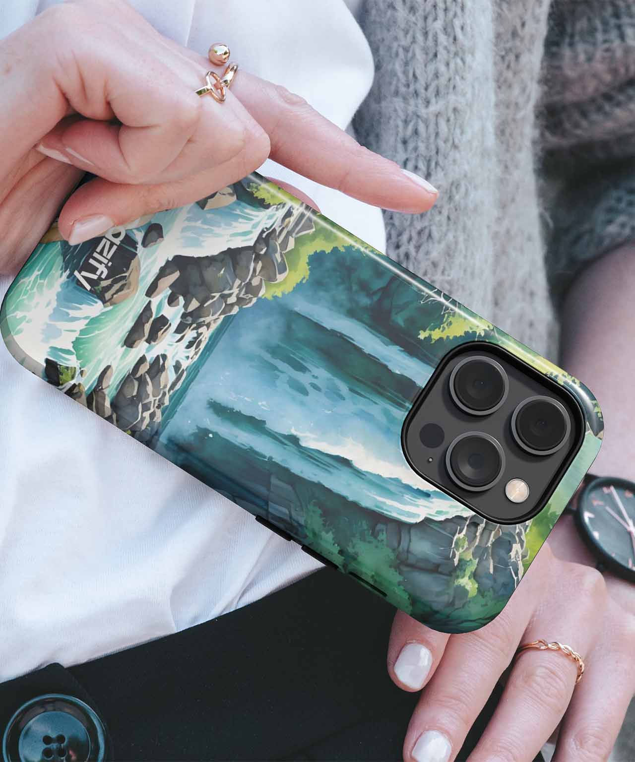 Refreshing Waterfall Adventure iPhone case Case Cazify - Delivery Canada