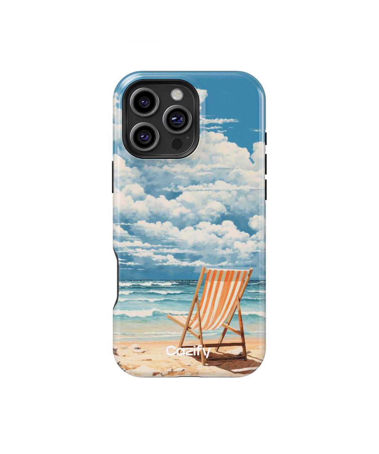 Relaxing Beach Chair Under Fluffy Clouds iPhone case Case Cazify - Delivery Canada