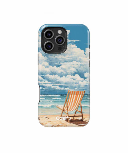Relaxing Beach Chair Under Fluffy Clouds iPhone case Case Cazify - Delivery Canada