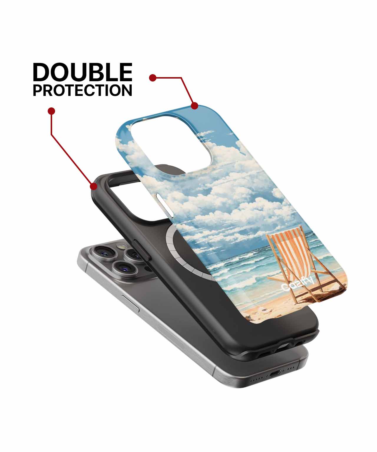 Relaxing Beach Chair Under Fluffy Clouds iPhone case Case Cazify - Delivery Canada