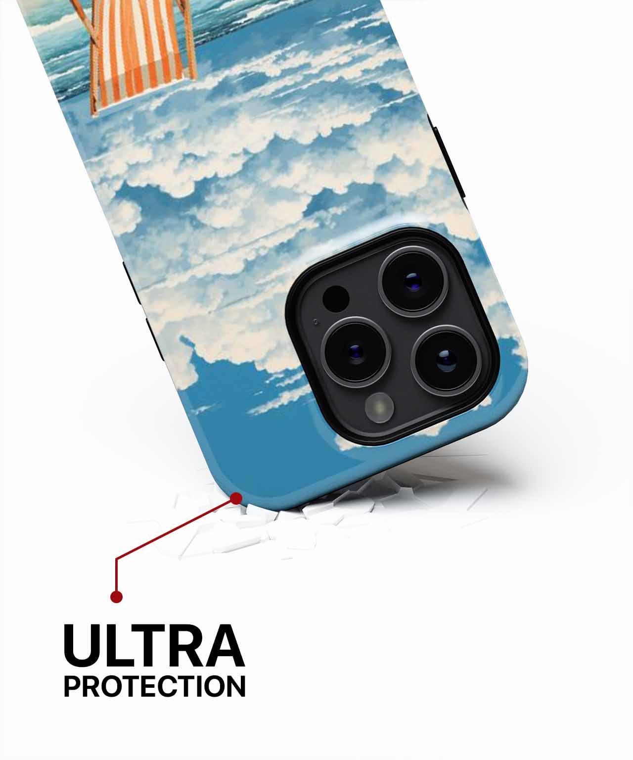 Relaxing Beach Chair Under Fluffy Clouds iPhone case Case Cazify - Delivery Canada