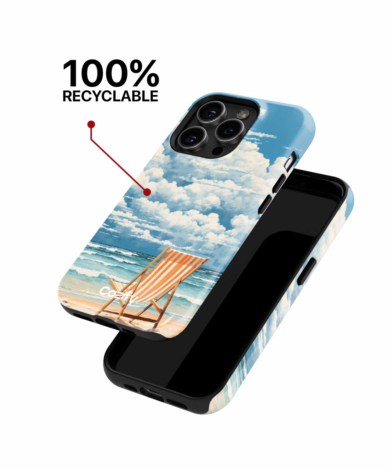 Relaxing Beach Chair Under Fluffy Clouds iPhone case Case Cazify - Delivery Canada