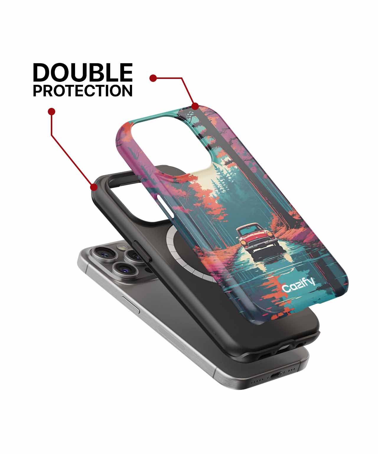 Retro Road Trip in a Dreamy Forest iPhone case Case Cazify - Delivery Canada