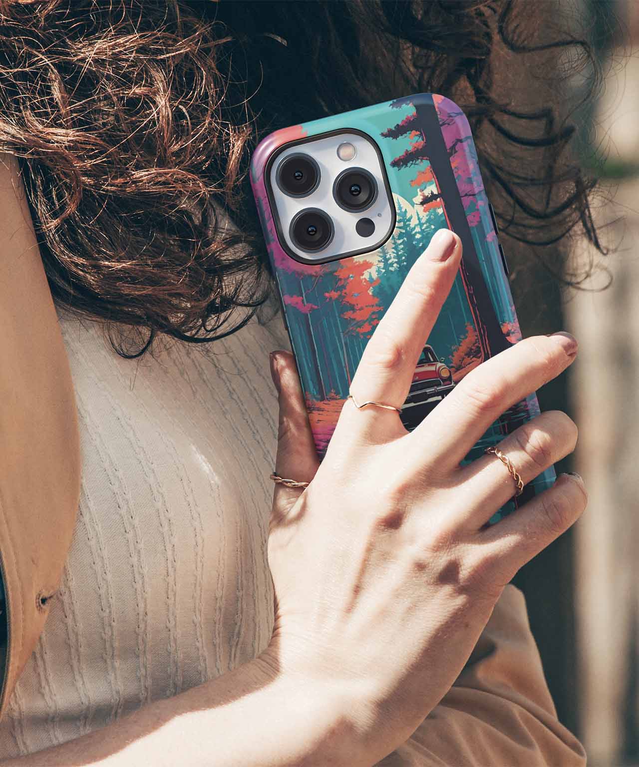 Retro Road Trip in a Dreamy Forest iPhone case Case Cazify - Delivery Canada