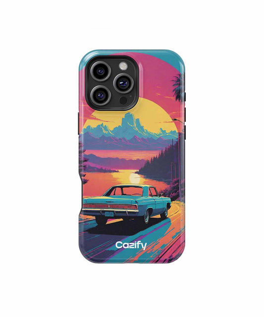 Retro Road Trip Vibes in Vivid Colors iPhone case Case Cazify - Delivery Canada