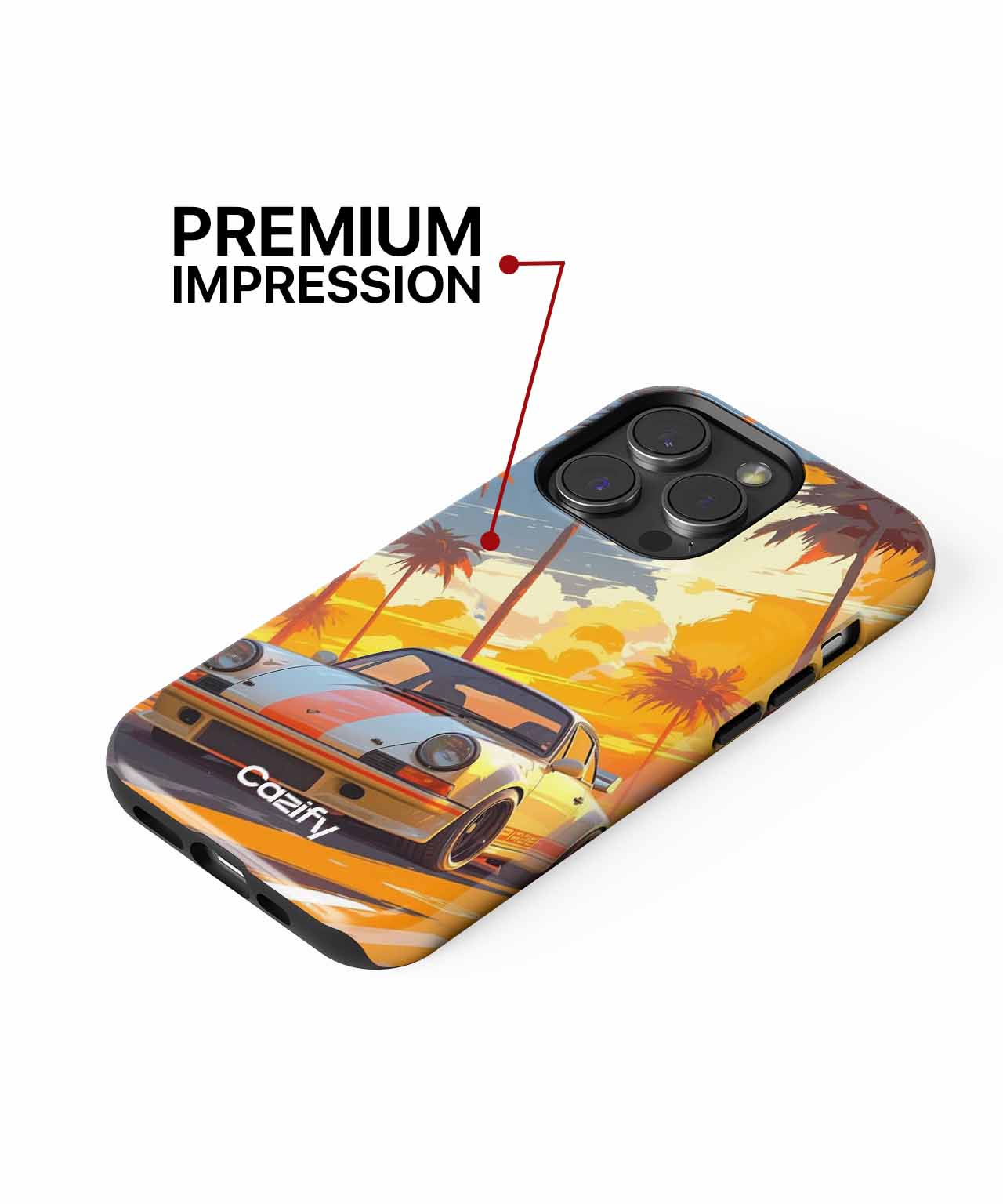 Retro Sunset Drift Machine iPhone case Case Cazify - Delivery Canada