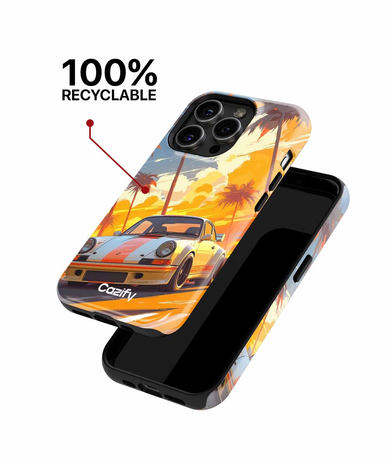 Retro Sunset Drift Machine iPhone case Case Cazify - Delivery Canada