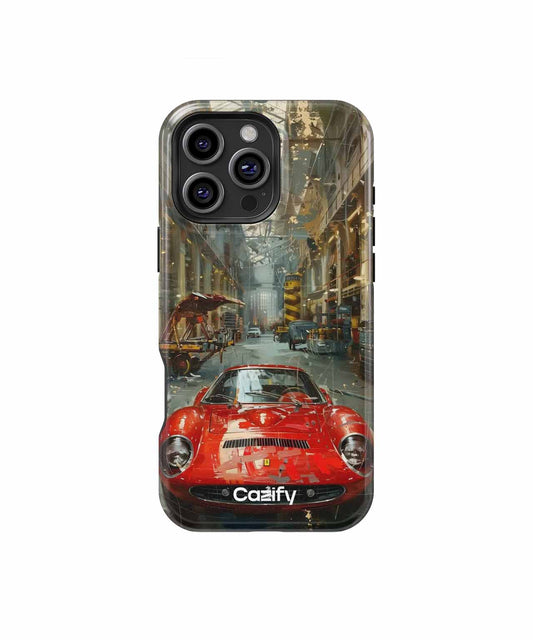 Revving up Retro Red Speedster iPhone case Case Cazify - Delivery Canada