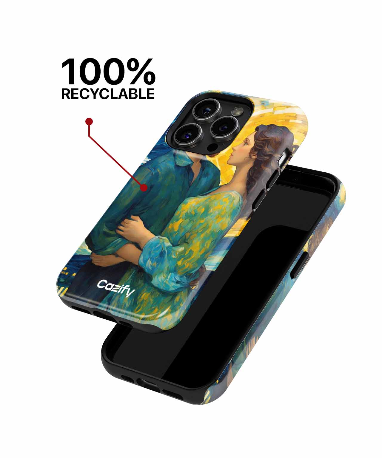 Romantic Starry Night Embrace iPhone case Case Cazify - Delivery Canada