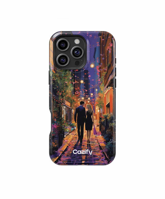 Romantic Stroll Under Blossoming Lights iPhone case Case Cazify - Delivery Canada