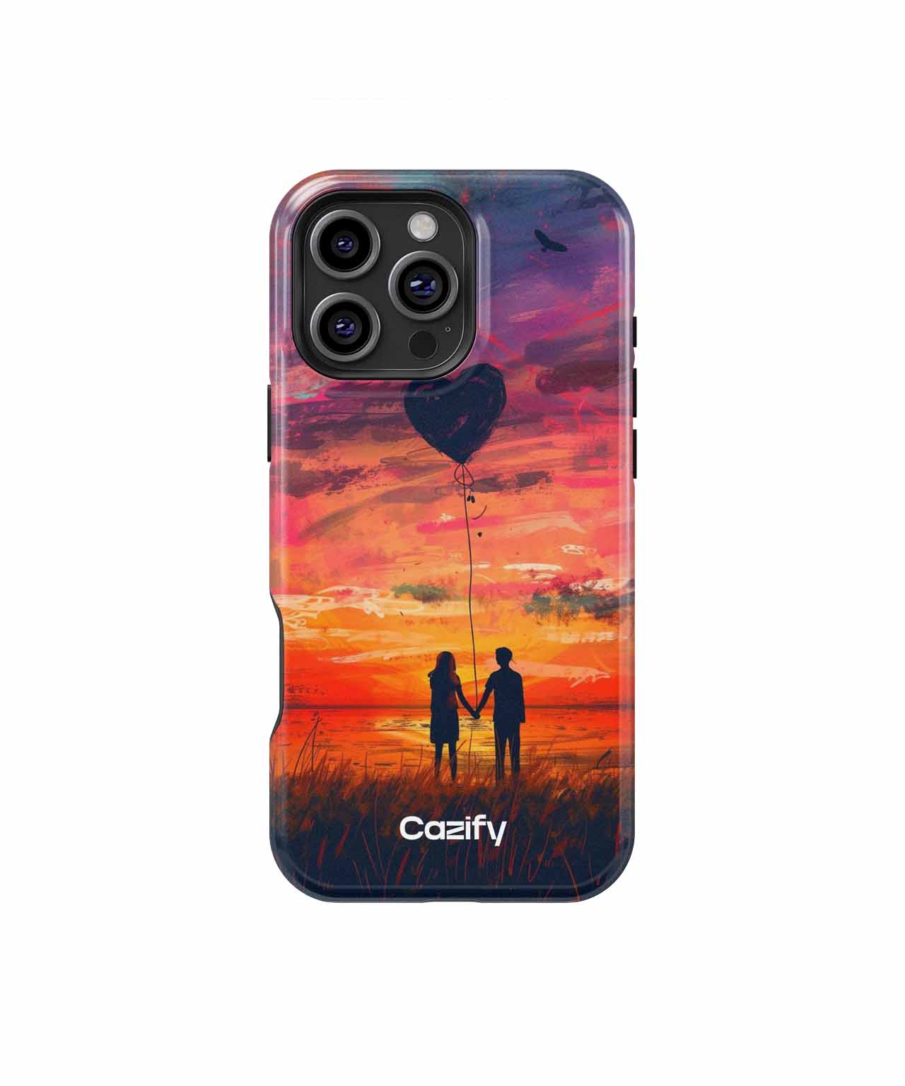 Romantic sunset balloon adventure iPhone case Case Cazify - Delivery Canada