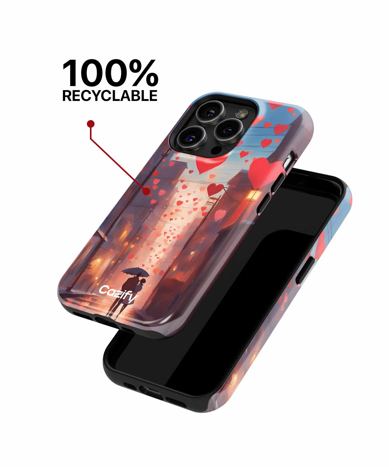 Romantic Umbrella Walk in Love Land iPhone case Case Cazify - Delivery Canada