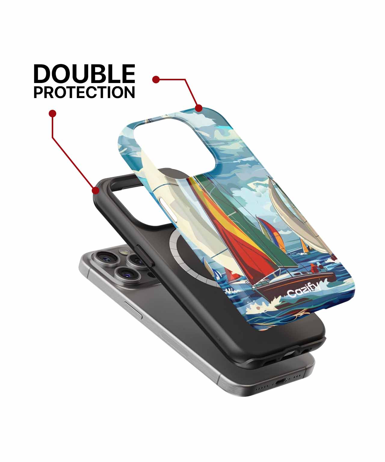 Sailing Adventure on Colorful Waves iPhone case Case Cazify - Delivery Canada